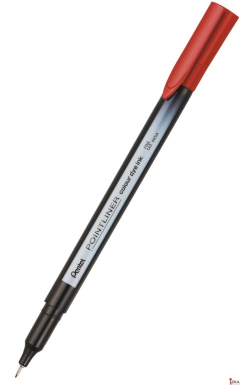 Cienkopis pointliner colour, czerwony z tuszem na bazie wody, S40-B PENTEL
