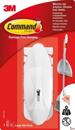 Hak wielokrotnego użytku COMMAND_ (17069 PL), z metalowym uchwytem, duży, biały