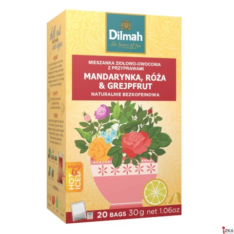 Herbata DILMAH mandarynka, róża i grejpfrut 20t ziołowo-owocowa