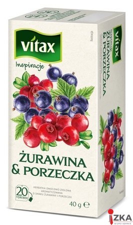 Herbata VITAX żurawina i porzeczka 20t owocowo-ziołowa