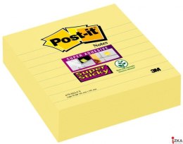 Karteczki samoprzylepne POST-IT Super Sticky XL w linię (675-SS3-CY), 101x10, 1mm, 3x70 kart., żółte