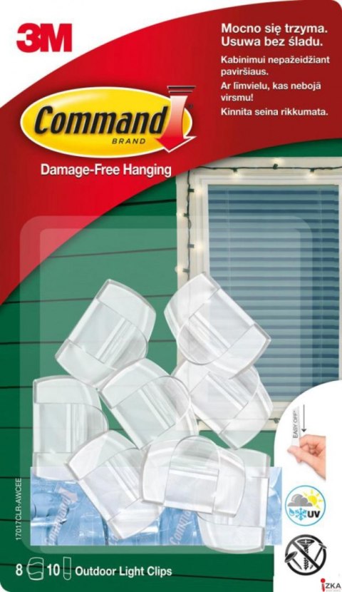 Klipsy do wieszania lampek COMMAND_ Outdoor (17017CLR-AWCEE), 8szt., transparentne
