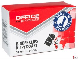 Klipy do dokumentów , 51mm, 12szt., czarne, typu OFFICE PRODUCTS 18095119-05