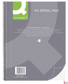 Kołonotatnik Q-CONNECT, A4, w kratkę, 80 kart., 70gsm, perforacja KF01981