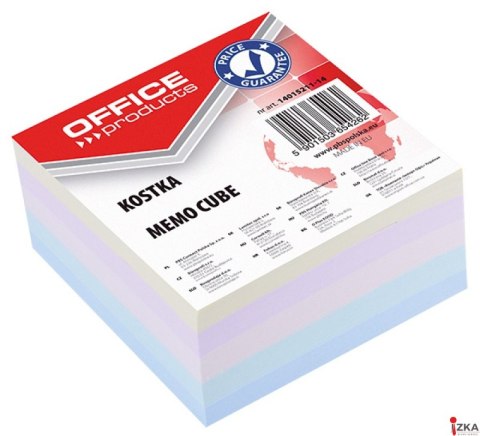 Kostka klejona, 85x85x40mm, mix kolorów, typu OFFICE PRODUCTS 14053311-99