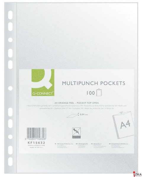 Koszulka na dok. PP Q-CONNECT 40 mikr. groszkowa A4/100szt. transp. KF15632