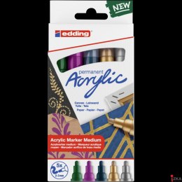 Markery akrylowe 2-3mm metaliczne 5 szt. mix kolorów 5100/5S/METALLIC Edding