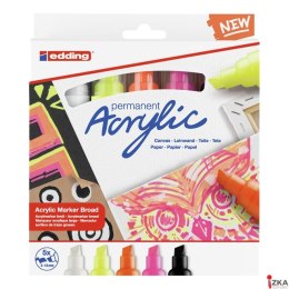 Markery akrylowe 5-10 mm neonowe 5 szt. mix kolorów 5000/5S/NEON Edding