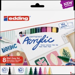 Markery akrylowe zestaw kreatywny nordic 8 kolorów ACRYLIC/8S/NORDIC Edding