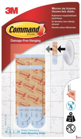 Paski wymienne Command_ (BATH-22), wodoodporne, transparentne