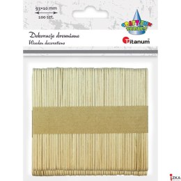 Patyczki drewniane naturalne (100) 9,3cm 361577 TITANUM