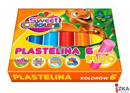 Plastelina 6 kolorów fluo Sweet Colours 01525 KOMA-PLAST