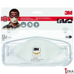 Półmaska filtrująca przeciw pyłom,mgłom(2)3M z zaworem9322+FFP2 XA004838828
