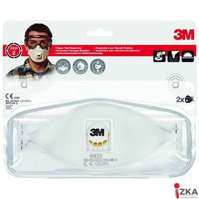 Półmaska filtrująca przeciw pyłom,mgłom(2)3M z zaworem9322+FFP2 XA004838828