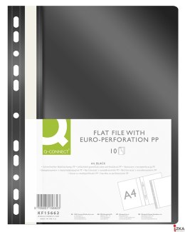 Skoroszyt Q-CONNECT, PP, A4, standard, 120/170mikr., wpinany, czarny KF15662