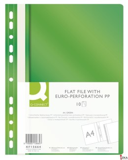 Skoroszyt Q-CONNECT, PP, A4, standard, 120/170mikr., wpinany, zielony KF15664
