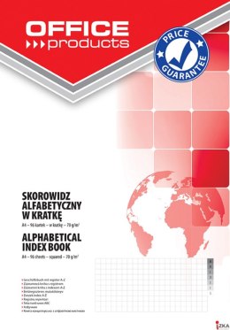 Skorowidz , A4, w kratkę, alfabetyczny, twarda okładka, 96 kart., 70gsm, typu OFFICE PRODUCTS 16061131-99