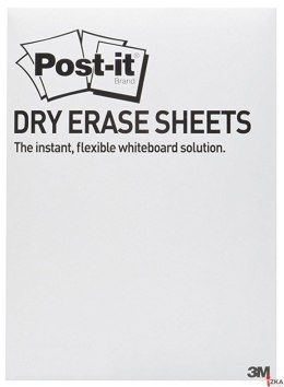 Suchościeralna folia w arkuszach POST-IT_ Dry Erase (DEFPACKL-EU), 28x39cm, 15ark., białe, 3M-70006850773