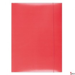 Teczka z gumką OFFICE PRODUCTS, karton/lakier, A4, 350gsm, 3-skrz., czerwona 21191141-04