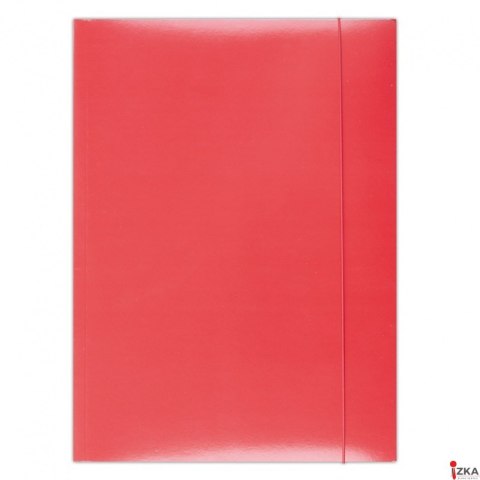 Teczka z gumką OFFICE PRODUCTS, karton/lakier, A4, 350gsm, 3-skrz., czerwona 21191141-04