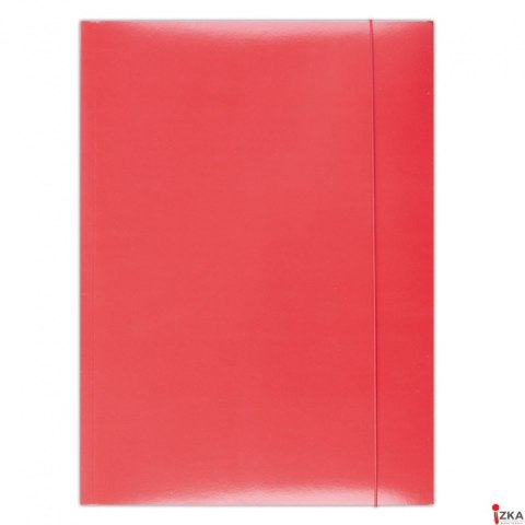 Teczka z gumką , karton, A4, 300gsm, 3-skrz., czerwona, typu OFFICE PRODUCTS 21191131-04