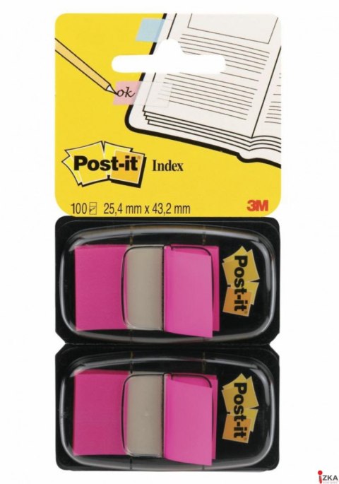Zakładki indeksujące POST-IT_ (680-BP2EU), PP, 25,4x43,2mm, 2x50 kart., jaskraworóżowe