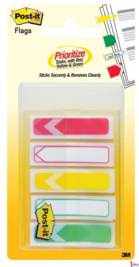 Zakładki indeksujące POST-IT_ (684-ARR-RYG), PP, 11,9x43,2mm, strzałka, 5x20 kart., mix kolorów, 3M-UU008030791
