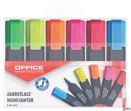 Zakreślacz fluorescencyjny , 1-5mm (linia), 6szt., mix kolorów, typu OFFICE PRODUCTS 17055219-99