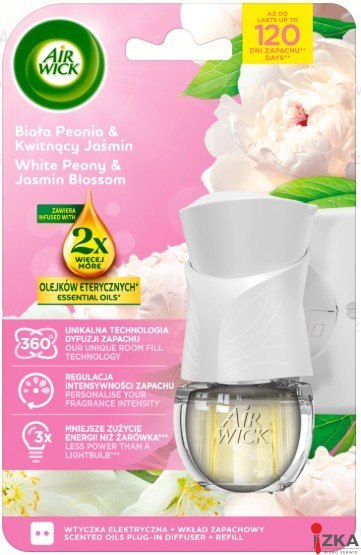 AIR WICK odświeżacz Elektryczny Biała Peonia , Kwitnący Jaśmin komplet 19 ml 18116