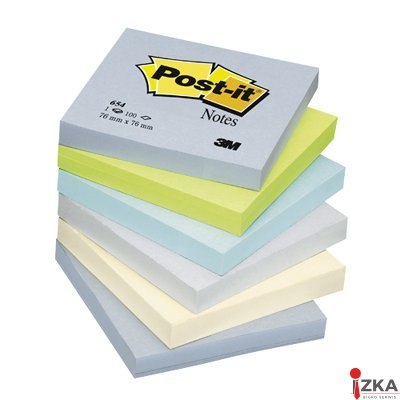 Bloczek 76x76 pal.MINERAL 654ML (6) POST-IT 3M