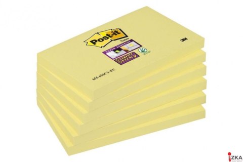 Bloczek samoprzylepny POST-IT_ Super Sticky (655-6SSCY-EU), 127x76mm, 6x90 kart., żółty (X)