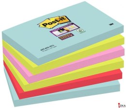 Bloczki samoprzylepne POST-IT_ Super Sticky (655-6SS-MIA), 76x127mm, 6x90 kart., paleta Miami