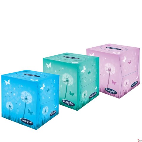 Chusteczki higieniczne 60sztuk 3 warstwy, kolor biały, celuloza, kwadrat BULKYSOFT 68910