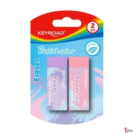 GUMKA DO ŚCIERANIA KEYROAD, 2SZT, BLISTER, PASTELOWE KOLORY, MIX KOLORÓW