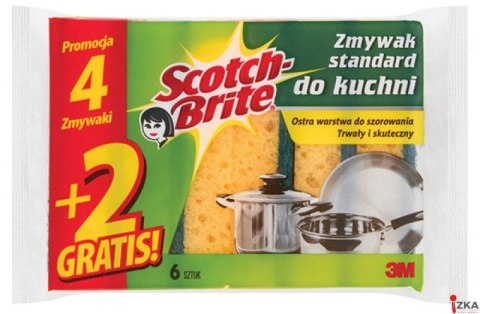 Gąbka _ zmywania SCOTCH BRITE, uniwersalna, do trudnych zabrudzeń, 4+2sz
