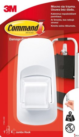 Hak wielokrotnego użytku COMMAND_ Jumbo (17004 PL), duży, biały