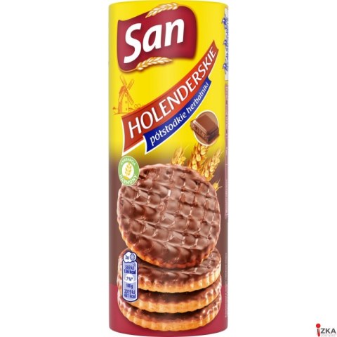 Herbatniki holenderskie SAN, półsłodkie, w czekoladzie, 170g