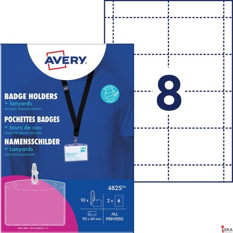 Holdery na identyfikatory ze smyczą; zestaw identyfikatorów 60x90 mm, 10 szt etui na identyfikatory + smycze na identyfikator + 