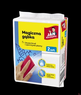 JAN NIEZBĘDNY Magiczna gąbka do usuwania plam, biało-czerwona, 2 szt. 35417