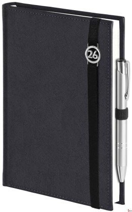 Kalendarz Piko z gumką czarny z ażurową datówką B5 tygodniowy z notesem WOKÓŁ NAS