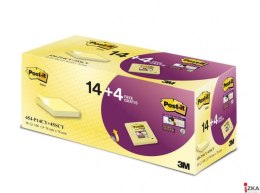 Karteczki samoprzylepne POST-IT_ (654-P14CY+4SSCY), 76x76mm, 14+4x90 kart., żółte, GRATIS