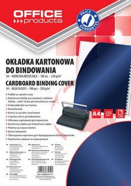 Okładki do bindowania , karton, A4, 250gsm, błyszczące, 100szt., ciemnoniebieski, typu OFFICE PRODUCTS 20232515-11