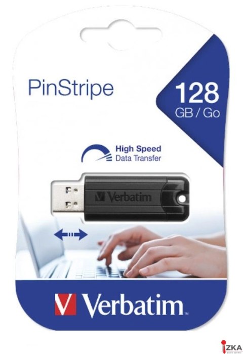 Pamięć Pendrive VERBATIM 128GB USB 3.0 czarny PINSTRIPE 49064