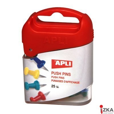 Pinezki do tablic 25szt.APLI 12349 pudełko plastik