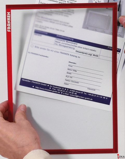 Ramka magnetyczna A4 czerwona FRANKEN FITSA4M01