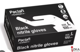 Rękawice nitrylowe czarne L 100szt. PACLAN