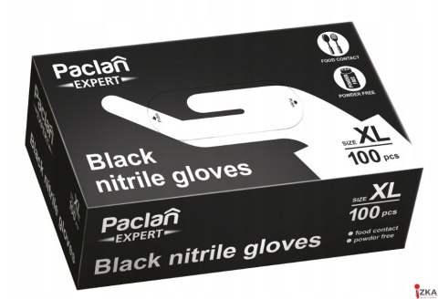 Rękawice nitrylowe czarne XL 100szt. PACLAN