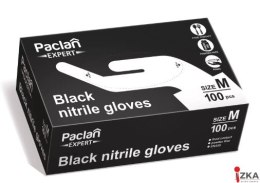 Rękawice nitrylowe czarne M 100szt. PACLAN
