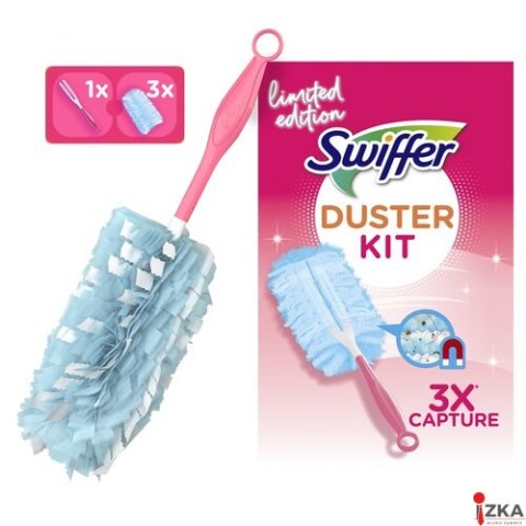 SWIFFER PINK Duster Kit do usuwania kurzu (1 miotełka + 3 wkłady) kurzawka