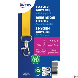 Smycze z recyklingowanego PET, 10 szt., 15 _ 440 mm, żółte, 4842Y